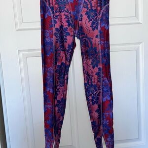 Versace Floral Leggings - Red and Blue